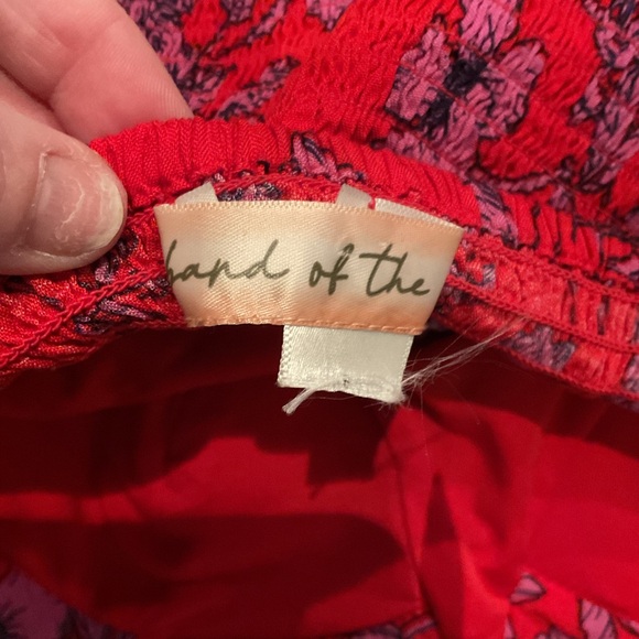 Free People Red Floral Mini Dress Small Boho Convertible Strap Fit & Flare - Picture 7 of 8